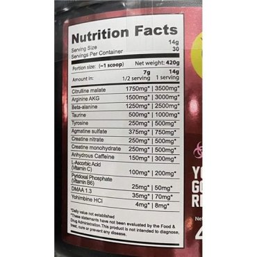 HEISENBERG PRE WORKOUT 420 G Pharmaceutical